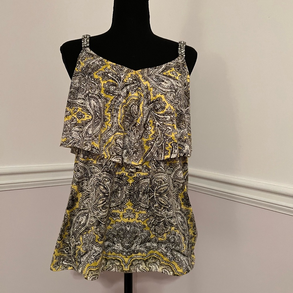 INC Paisley Tank with Sequin Straps